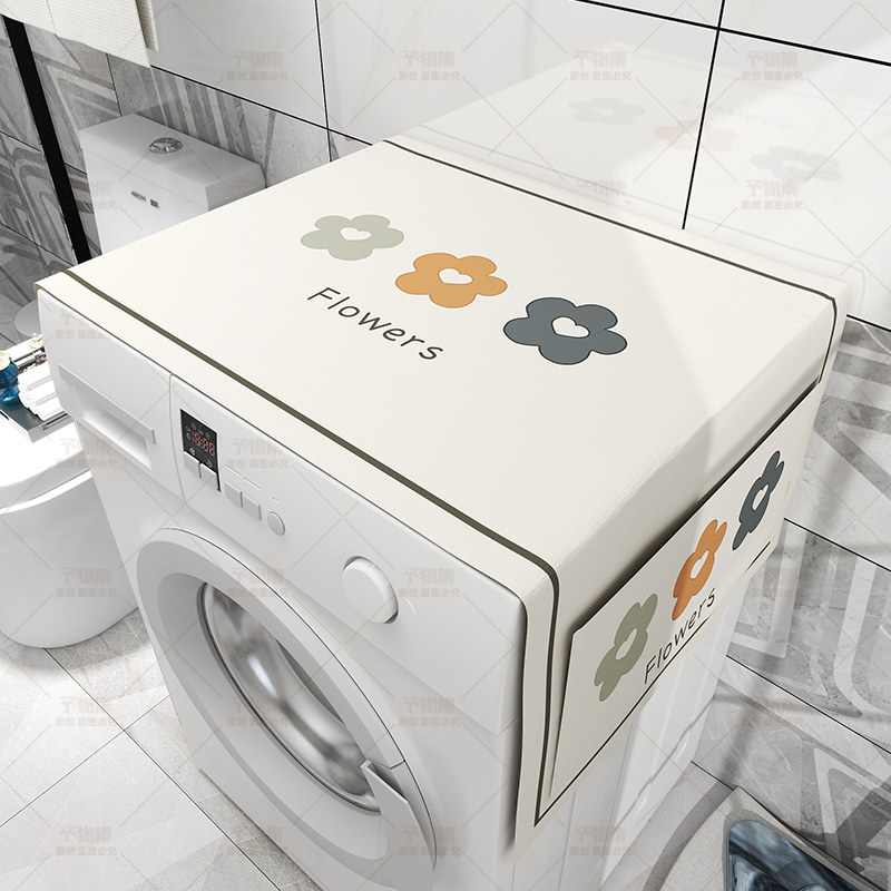 새로운 드럼 세탁기 커버 상단 태양 보호 냉장고 커버 양문형 먼지 천 전자 레인지 먼지 커버