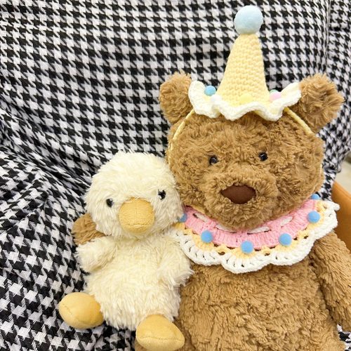 jellycat巴塞罗熊口水巾拍照着替衣服西高地小狗针织手工围兜配饰