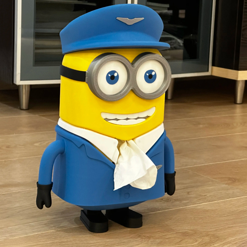 小黄人纸巾盒桌面收纳盒3D打印