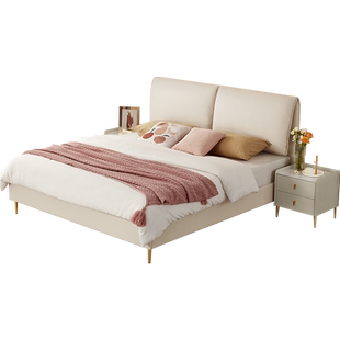 林氏睡眠科技布艺床现代简约悬浮大象耳朵床奶油风双人床主卧大床