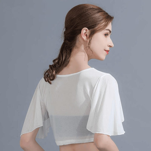 网纱飞飞短袖短款内搭小衫