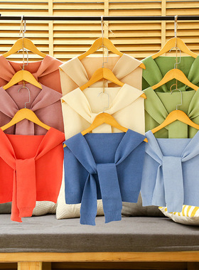 Korean-style knitted layering shawl 韩版女士绑带针织叠穿披肩