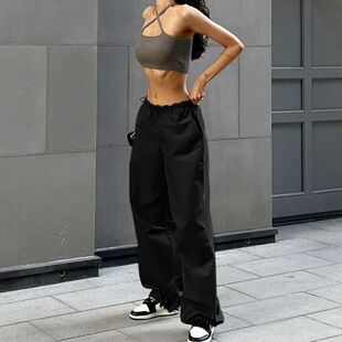 街头简约宽松抽绳束脚工装长裤Street Style Loose Cargo Pants