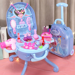 儿童玩具女孩过家家梳妆台爱公主莎女童宝宝生日礼物4 5岁3行李箱