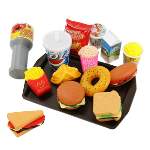 儿童薯条做汉堡包店的玩具可乐套装过家家女孩酒面包模型仿真食物