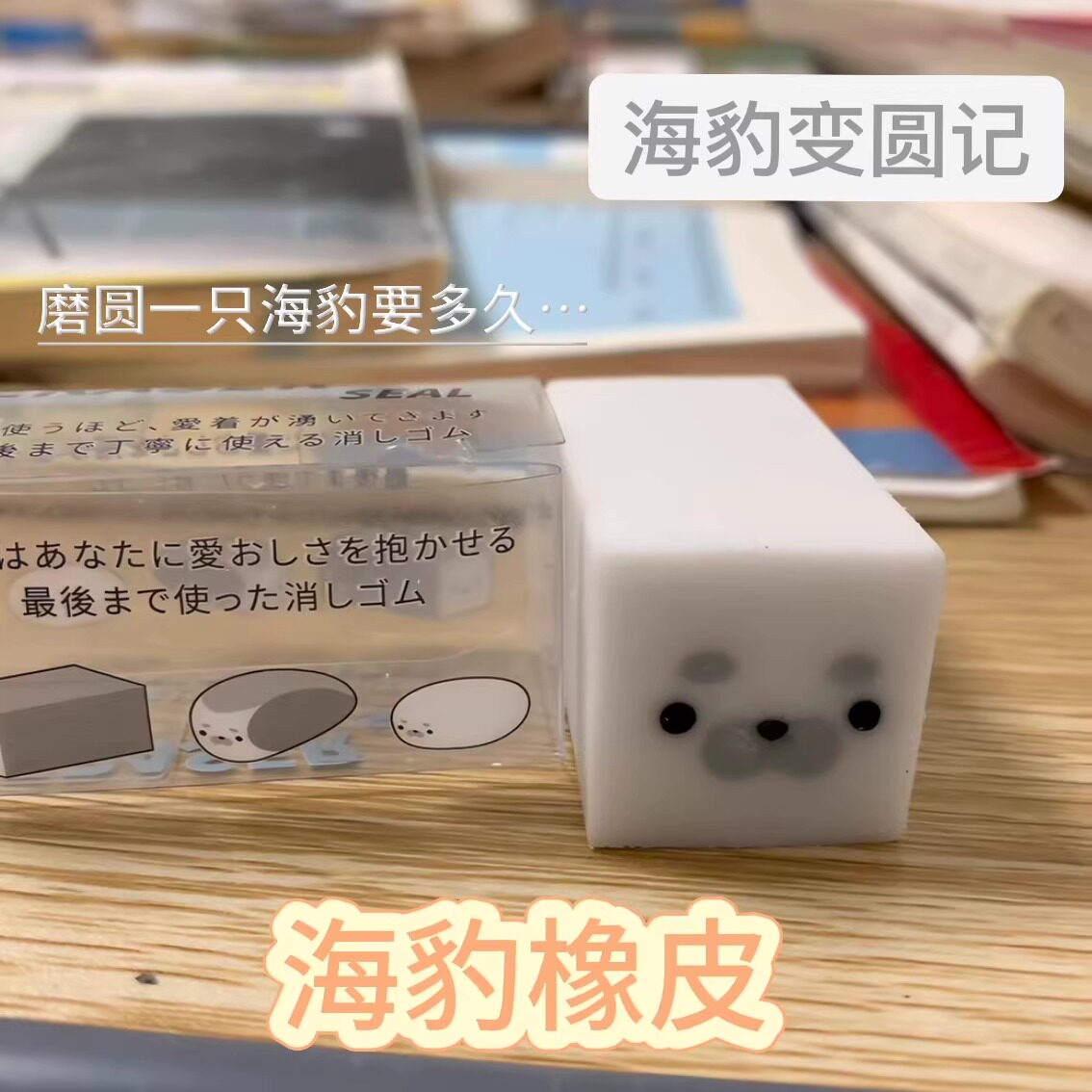 海豹橡皮擦可爱卡通美术图片