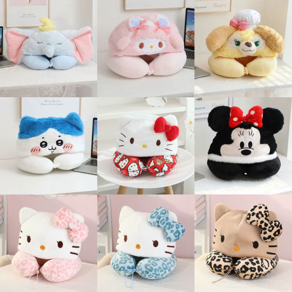 可爱日系卡通动物连帽遮光靠枕坐车旅行睡觉神器脖子护颈枕U型枕,床上用品,U型枕/便携枕,淘宝优惠券,粉丝福利购,淘宝优惠卷