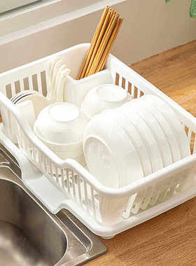 日本MUJ碗盘架厨房碗碟沥水架水槽置物架家用台面碗筷滤水收纳盒