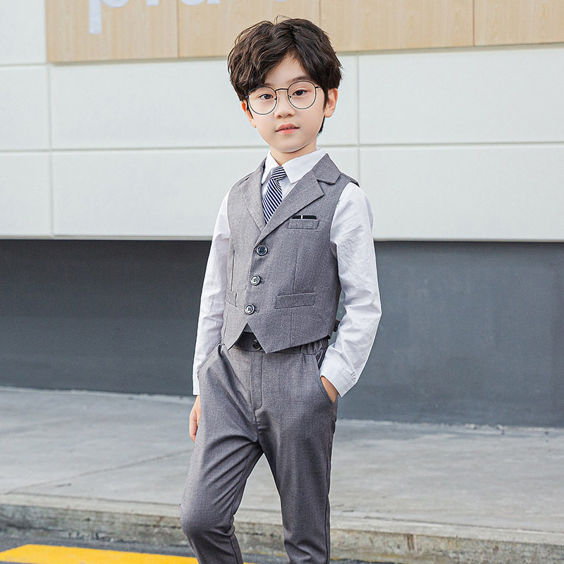 男童礼服套装英伦风儿童钢琴走秀小主持人服装演出服小孩花童春秋