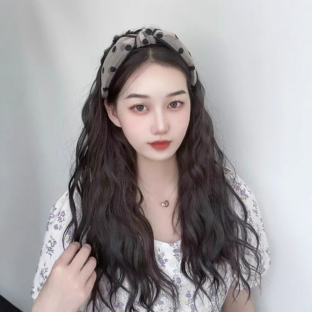 假发女长卷发发箍假发一体式水波纹U型半头套仿真发鱼骨辫接发片