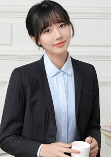 建行工作服西装外套女春秋季条纹职业装通勤工装建设银行工服外套
