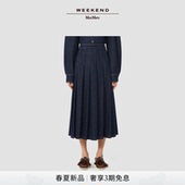 女装 2026春夏新款 百褶牛仔半身裙5101076106& MaxMara Weekend