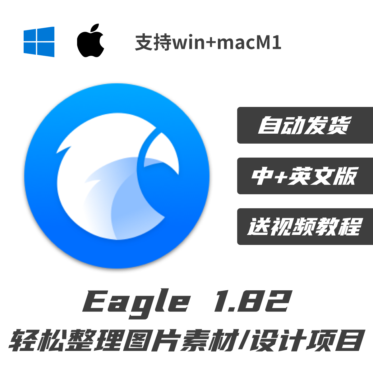 Eagle工具软件安装包图片设计收藏素材图库管理win+macM1