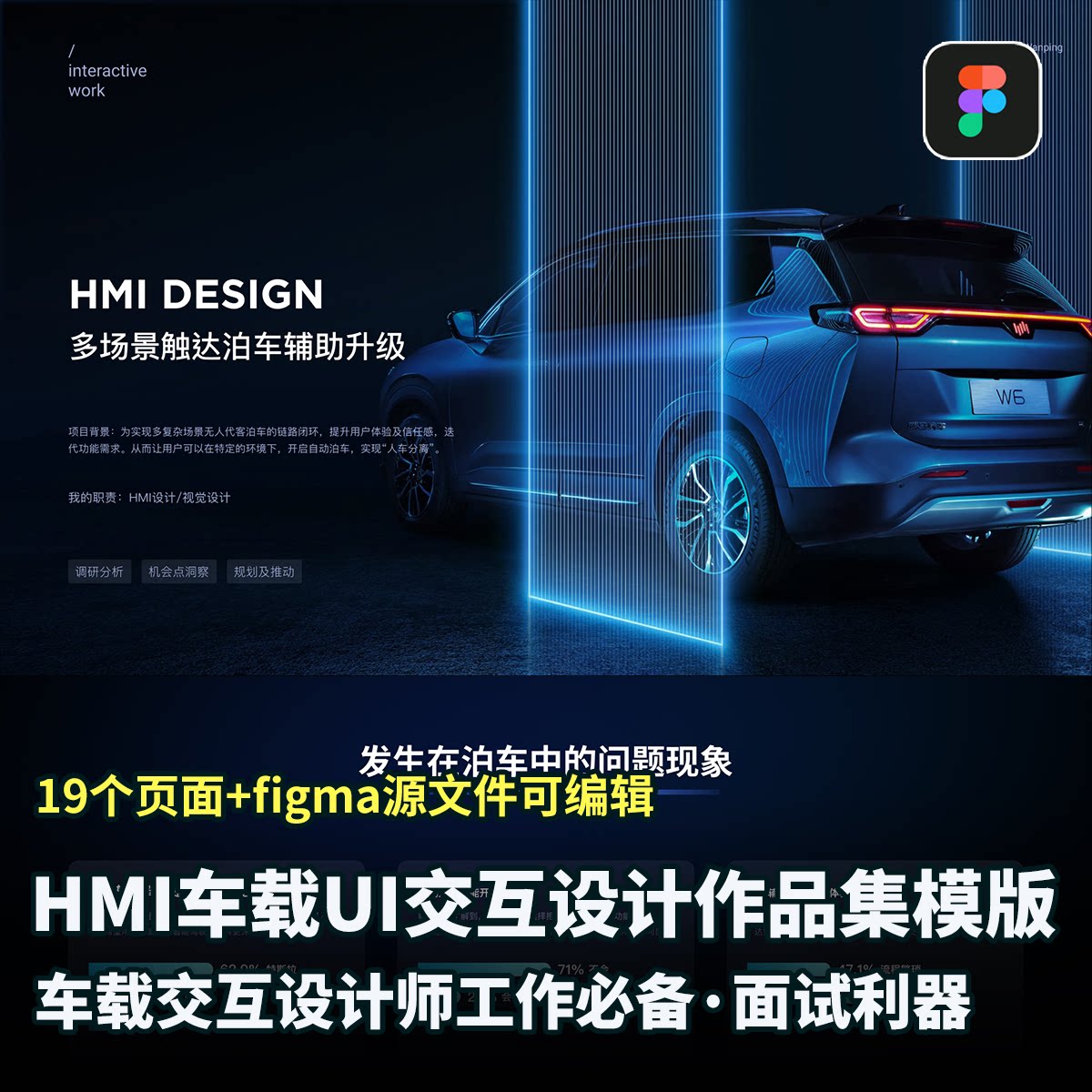 最新19页Hmi设计车载设计交互作品集中控界面人机交互figma源文件