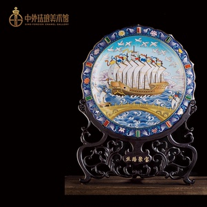 中外珐琅美术馆景泰蓝丝路聚宝客厅铜摆件乔迁礼物摆件节日礼物