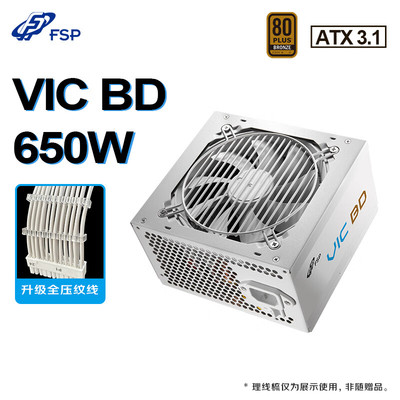 全汉FSP650W铜牌直出雪装白色