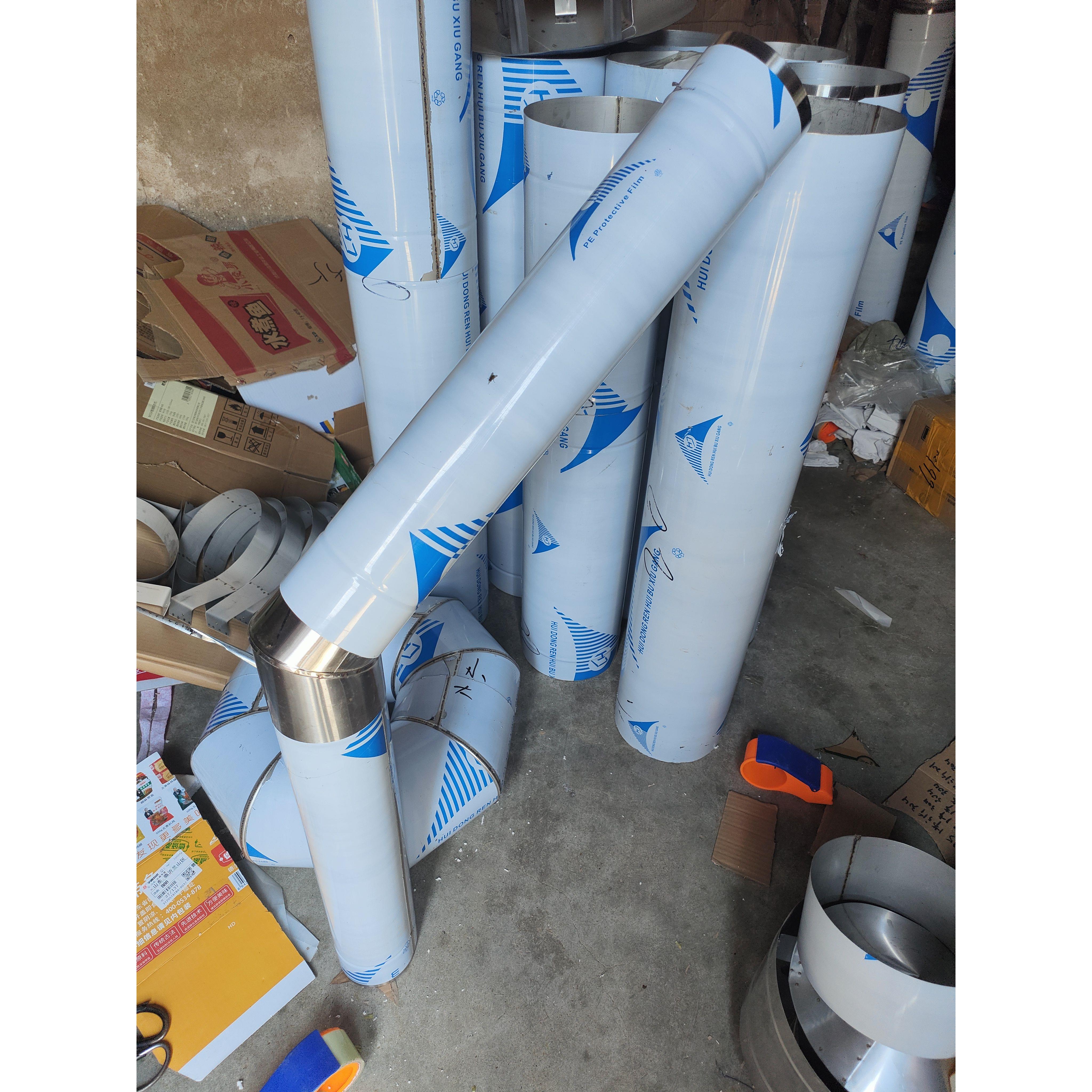 不锈钢45度弯头除尘排烟螺旋风管配件工业通风焊接弯头