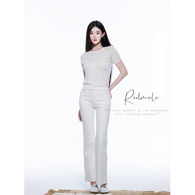 Redmole【丹宁苔原】天然棉｜莱卡｜亚麻黄显腿直挺括感微喇裤