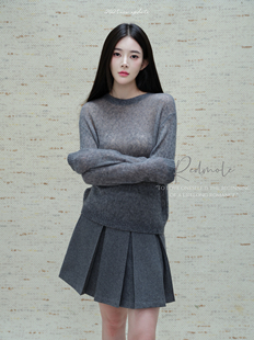 斑鸠 Grey铅灰色｜50%精纺羊毛｜高智感半裙 Redmole