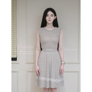 Redmole【柔灰浅梦】山羊绒混纺|素净柔灰色|软糯舒适连衣裙女