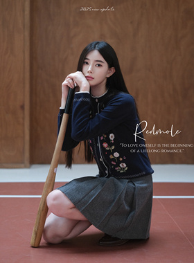 Redmole【上院蓝调】澳尼绒羊毛｜Preppy｜手工刺绣｜针织外套