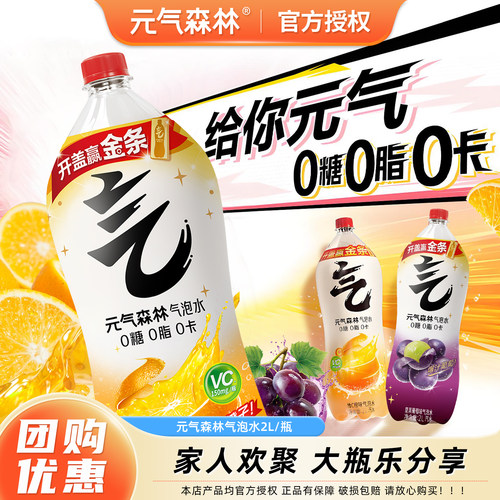 元气森林气泡水2升大瓶装整箱
