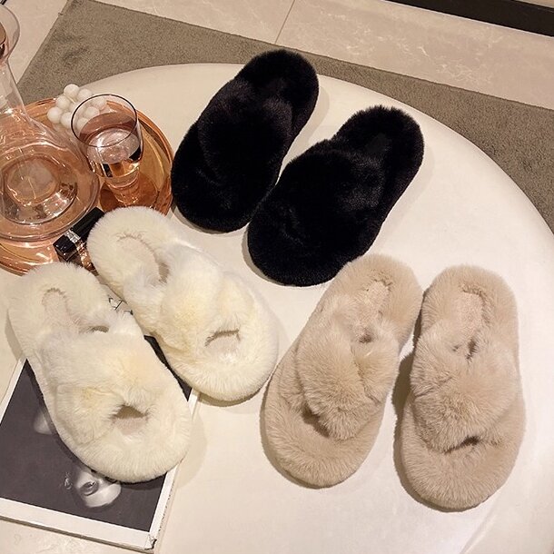 外穿时尚百搭舒适毛毛拖鞋女生