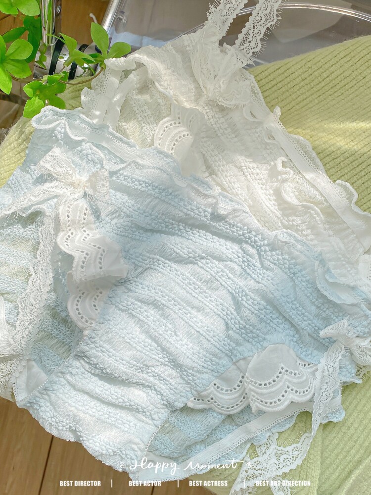 浪漫春日 日系甜美高颜值蝴蝶结蕾丝内裤女士性感纯欲风高开叉