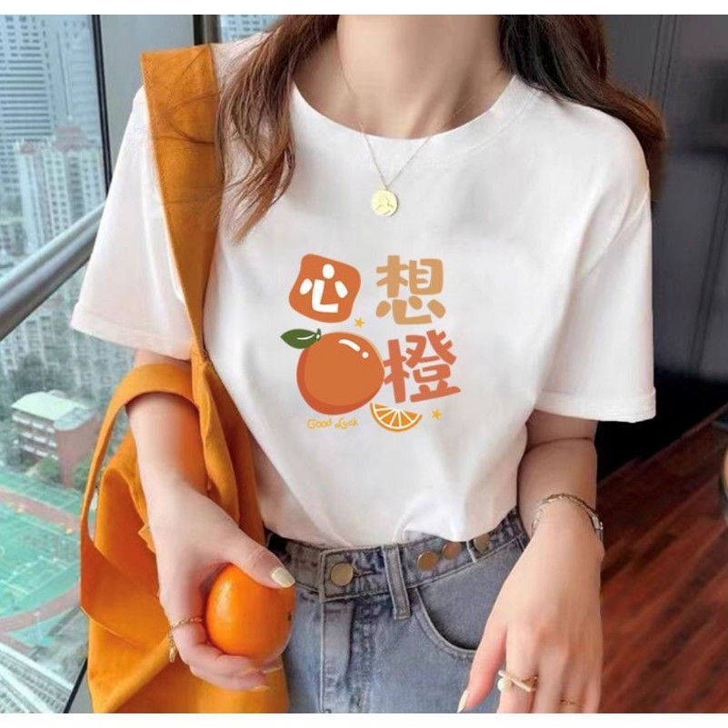 纯棉棉短袖t恤女2025新款韩版时尚宽松大码女装半袖纯棉上衣女潮