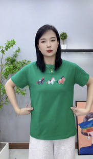 2026新品纯棉纯色正肩圆领白色短袖T恤彩马女款韩版打底衫春夏t恤