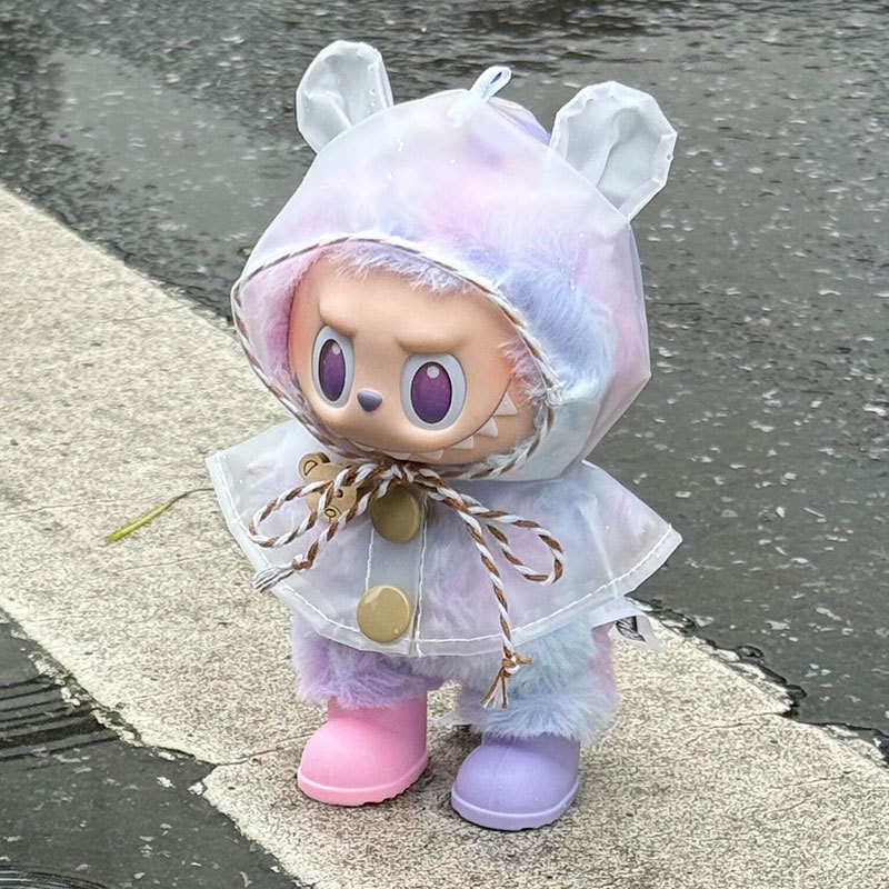 拉布布雨衣一二三代前方高能衣服拉布布娃衣站姿labubu配套服饰