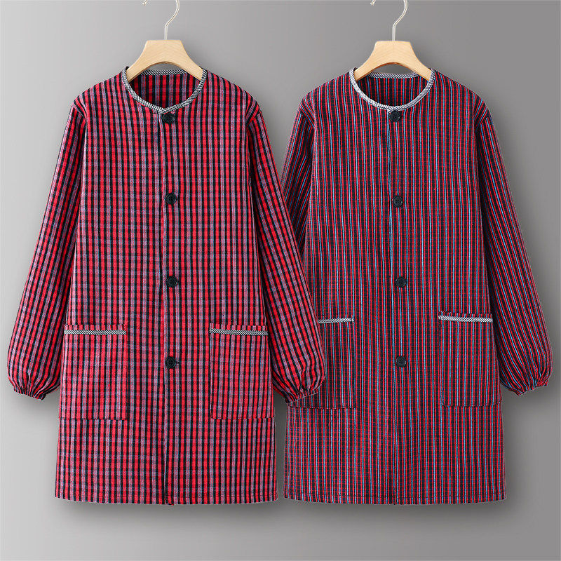 老粗布罩衣女新款长袖围裙厨房家用炒菜工作服卓衣上班专用年轻款,家庭/个人清洁工具,围裙,淘宝优惠券,粉丝福利购,淘宝优惠卷