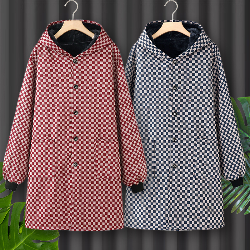 高颜值耐磨上班罩衣女冬季加绒加厚做饭围裙厨房家用长袖2025新款