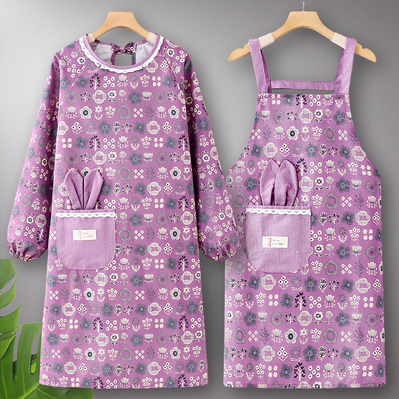 长袖围裙女2025新款纯棉餐饮罩衣厨房家用网红夏季薄款透气工作服,家庭/个人清洁工具,围裙,淘宝优惠券,粉丝福利购,淘宝优惠卷