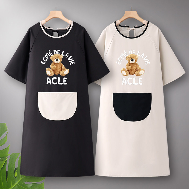 咖啡店围裙定制logo印字工作服女图片