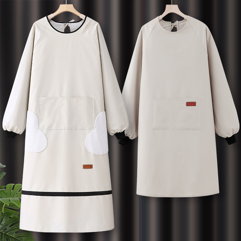 加肥加大冬季新款罩衣长袖围裙