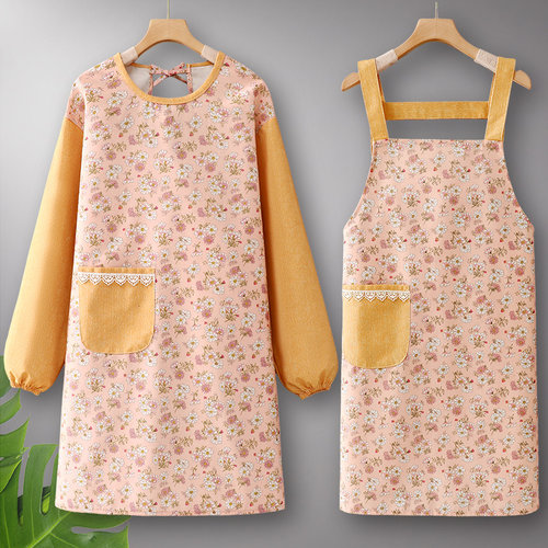 长袖纯棉围裙时尚罩衣