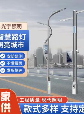 厂家供应LED智慧路灯道路户外照明灯5Gwifi多功能监控充电可定 制