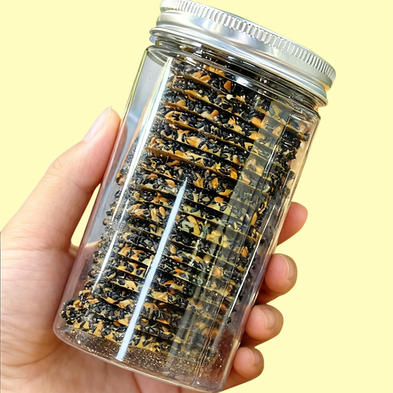 亚麻籽黑芝麻薄脆饼干罐装90克厨娘手工中式酥点休闲健康零食小吃