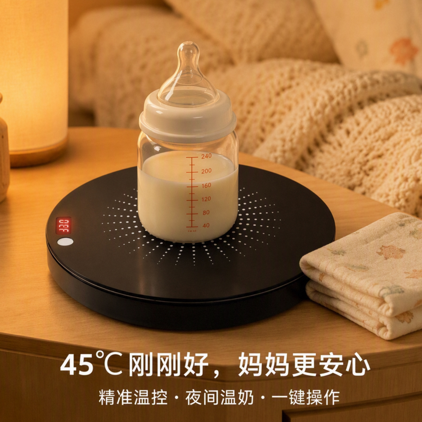 调温加热垫宝妈热奶神器20厘米大保温面半导体静音十三档精准静音
