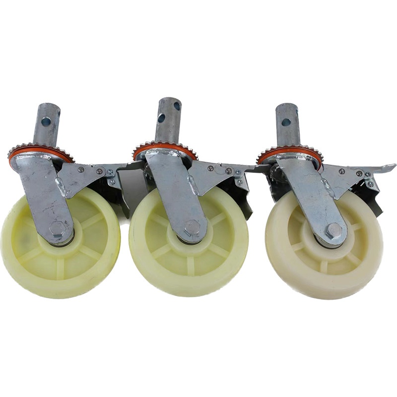 活动架脚手架轮子6寸8寸重型带加长丝杆刹车万向升降调节轮