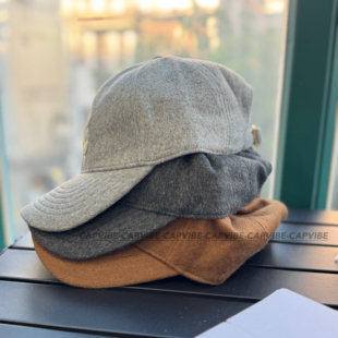 2026新款凯旋门秋冬羊绒灰色棒球帽女冬季鸭舌帽韩版百搭显脸小帽