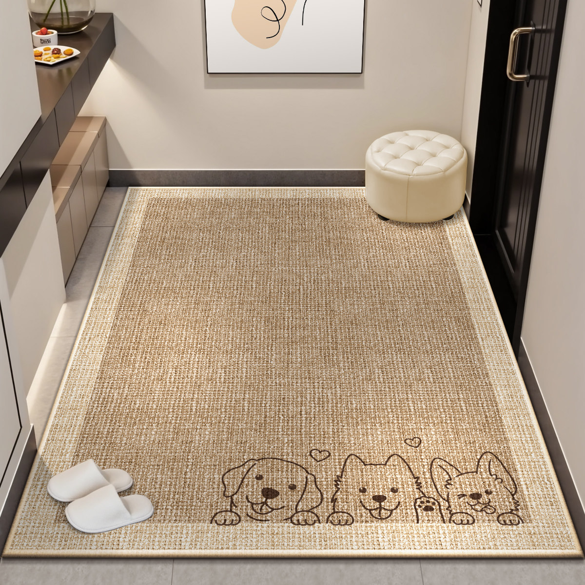 入户门垫防猫抓亚麻地毯家用进门垫子防滑高级地毯玄关脚垫可裁剪,居家布艺,入户地垫,淘宝优惠券,粉丝福利购,淘宝优惠卷