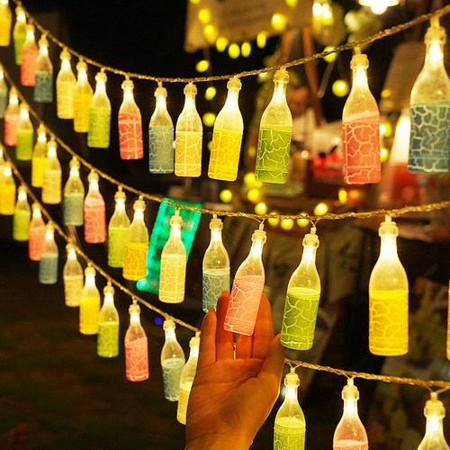 夜市摆摊烧烤大排档装饰led灯串