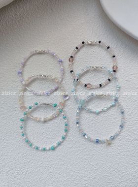 zizicz 原创古董珠混珠法式ins风轻奢气质女手链闺蜜创意礼物叠戴