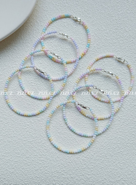 zizicz 原创冰淇淋马卡龙浅色小众设计感手链女diy串珠叠戴百搭