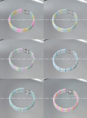 ins清新米珠甜美百搭小众冰透女