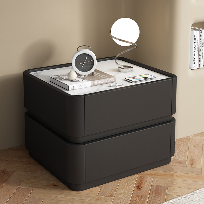 沉迪双层实木整装现代床头柜