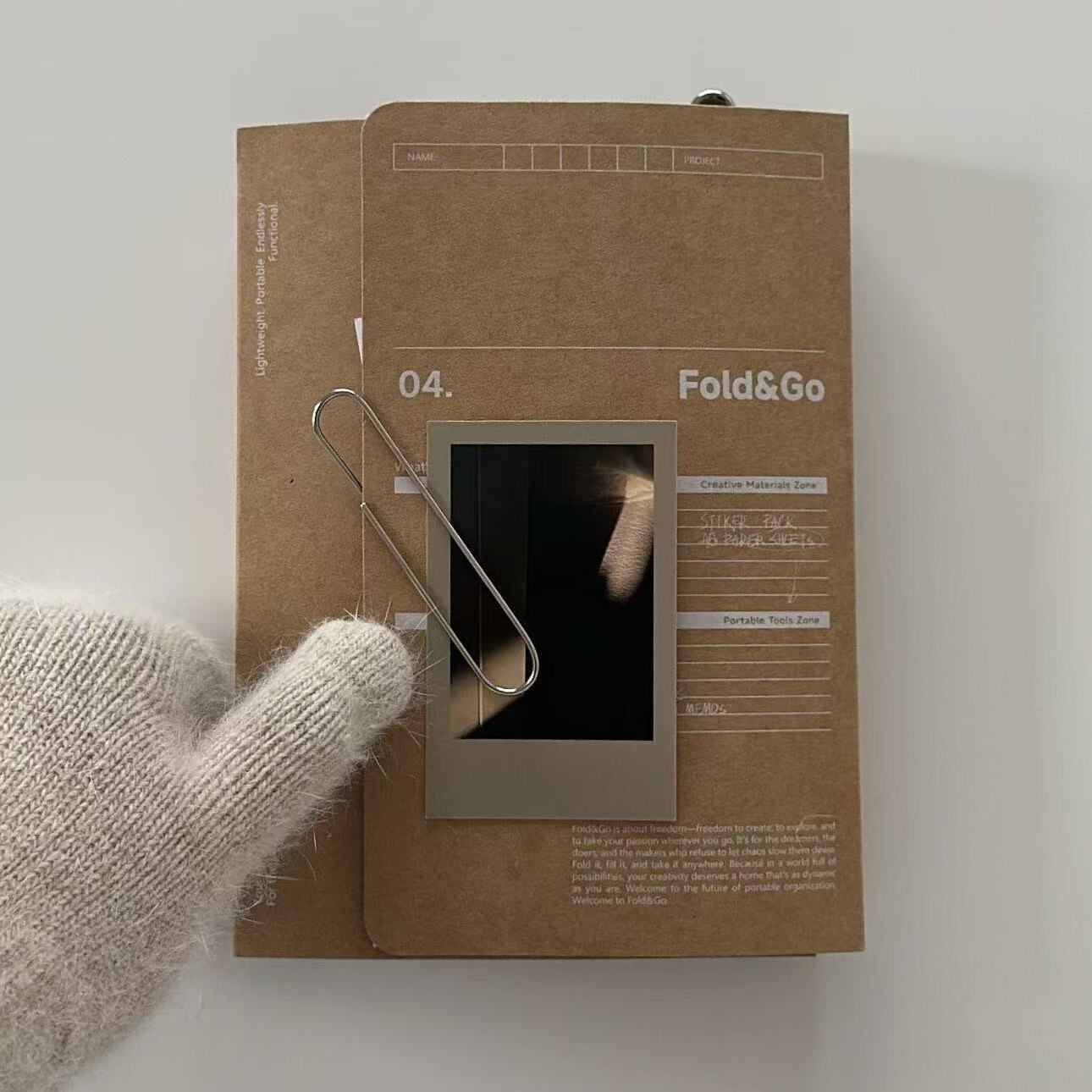 ins风三折收纳夹手帐素材