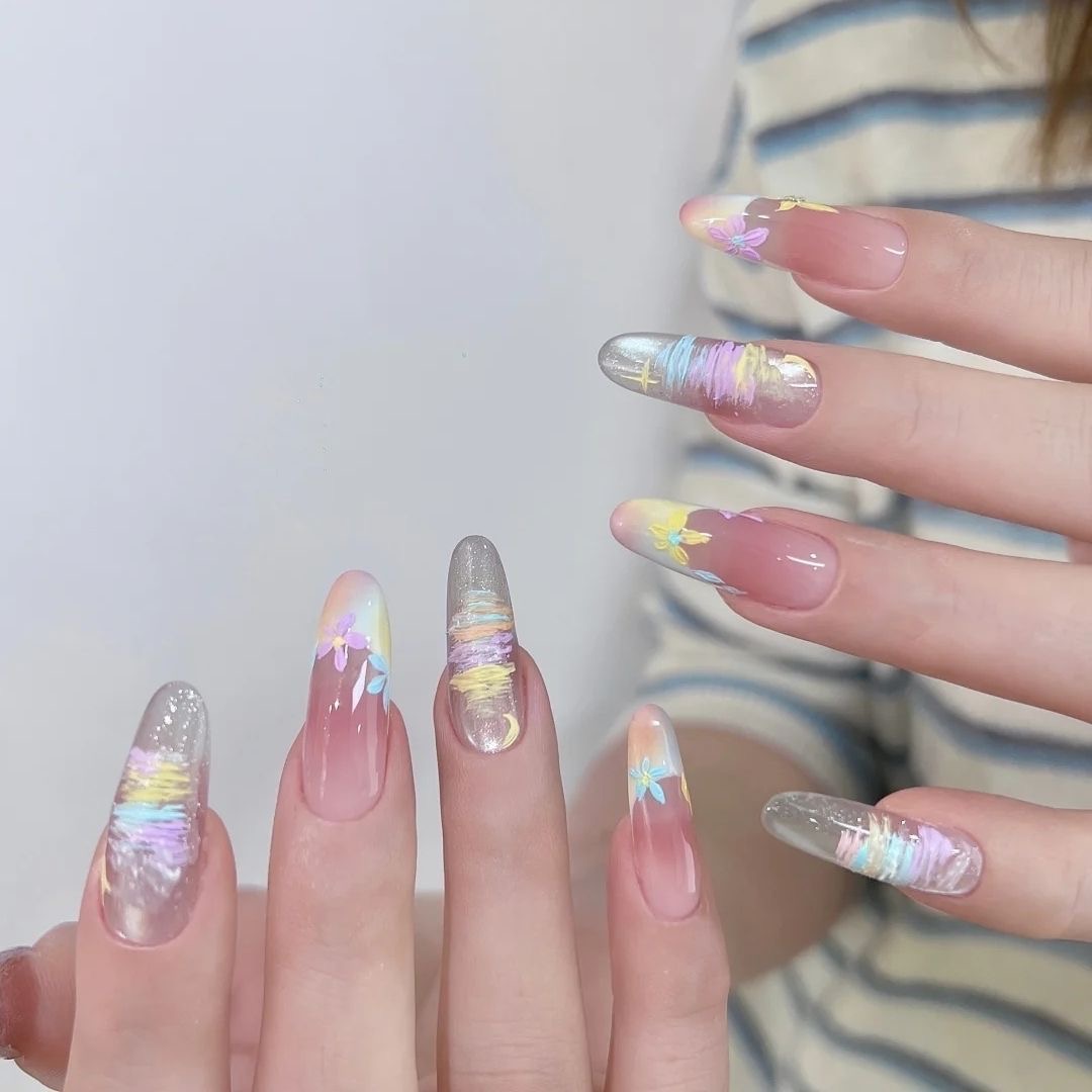 花间拾梦手工穿戴美甲日系花瓣